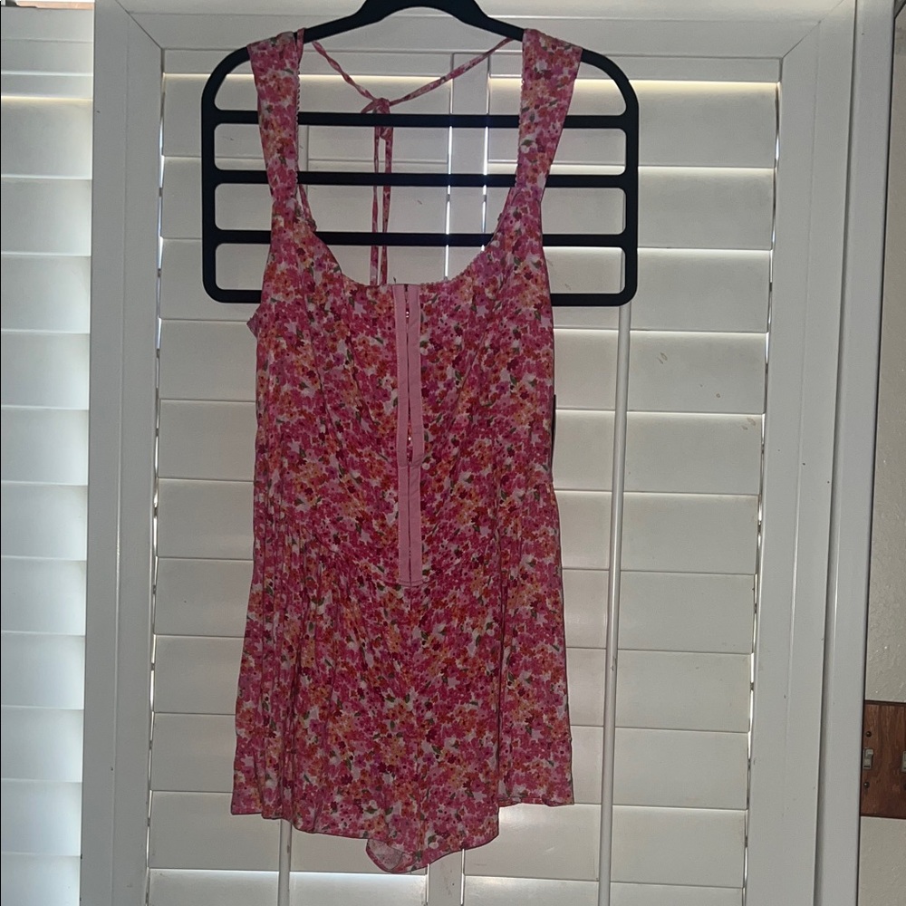 Pink Fable Floral Sleeveless Romper